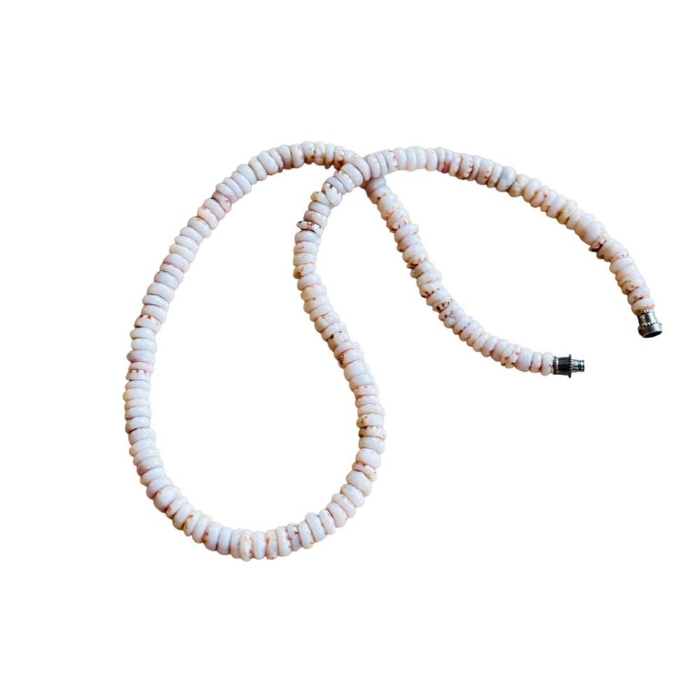 VTG Hawaiian Puka Heishi Necklace Surfer 70s Beads Souvenir Hawaii Retro 28g 16"